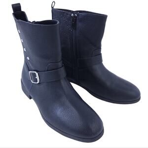 Brash Girls Black Boots Size 4 Vegan Leather, Glitter Side, Chukka Boots, Zip